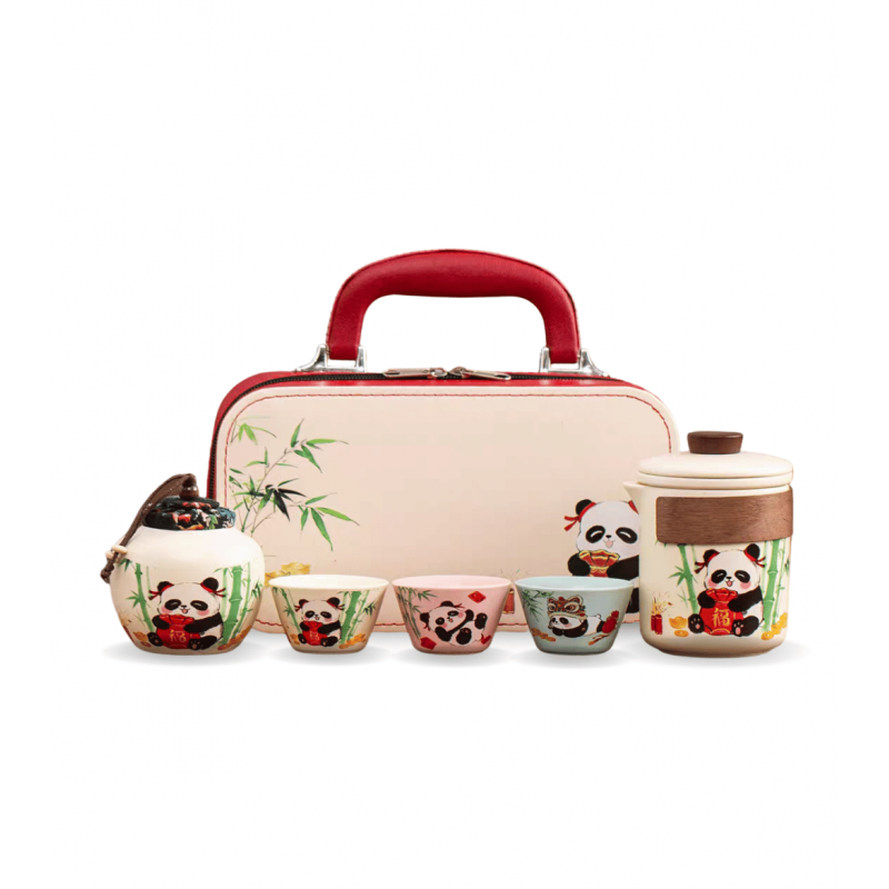 Panda's Bamboo Grove 6-pc Chinese Tea Set